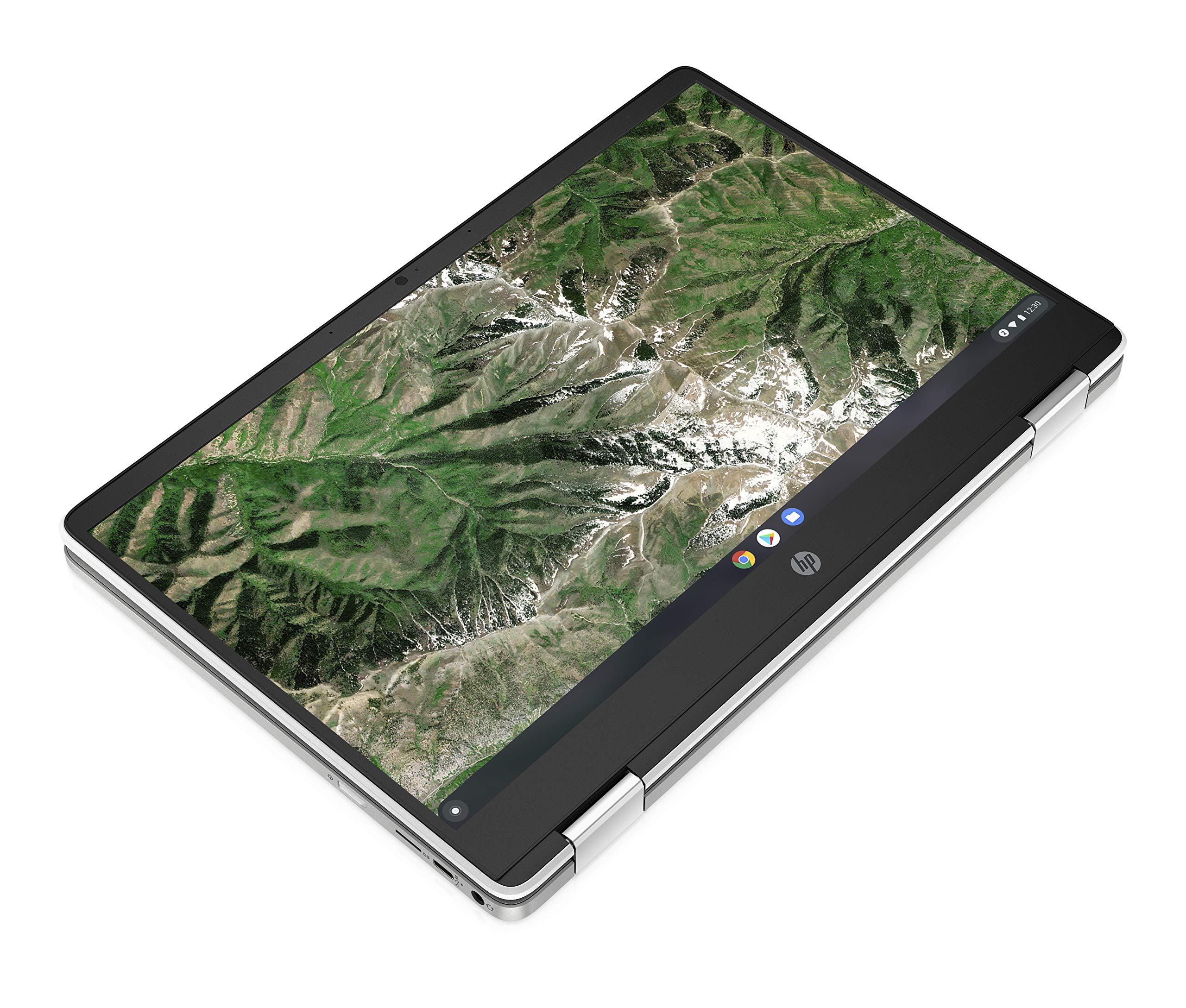 HP Chromebook x360 Ordinateur Portable, 14" Tactile, Intel Celeron N4120, 4 Go DDR4 de RAM, 64 Go eMMC, Intel UHD Graphics 600, Système d’exploitation ChromeOS, Clavier QWERTZ, Germini, Blanc