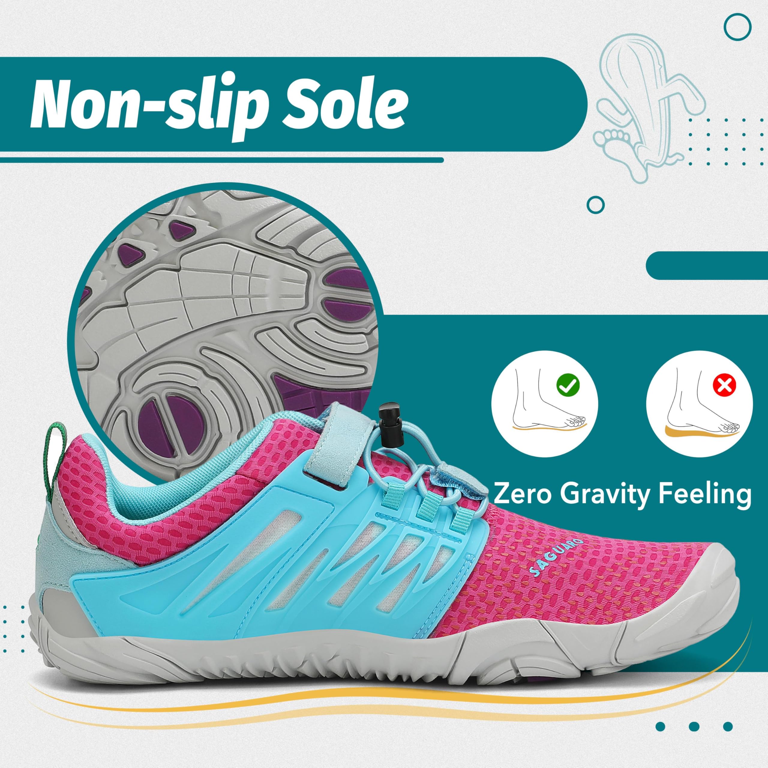 SAGUARO Scarpe Barefoot Uomo Donna Scarpe da Trail Running Minimaliste Antiscivolo Leggere Outdoor GR.36-48