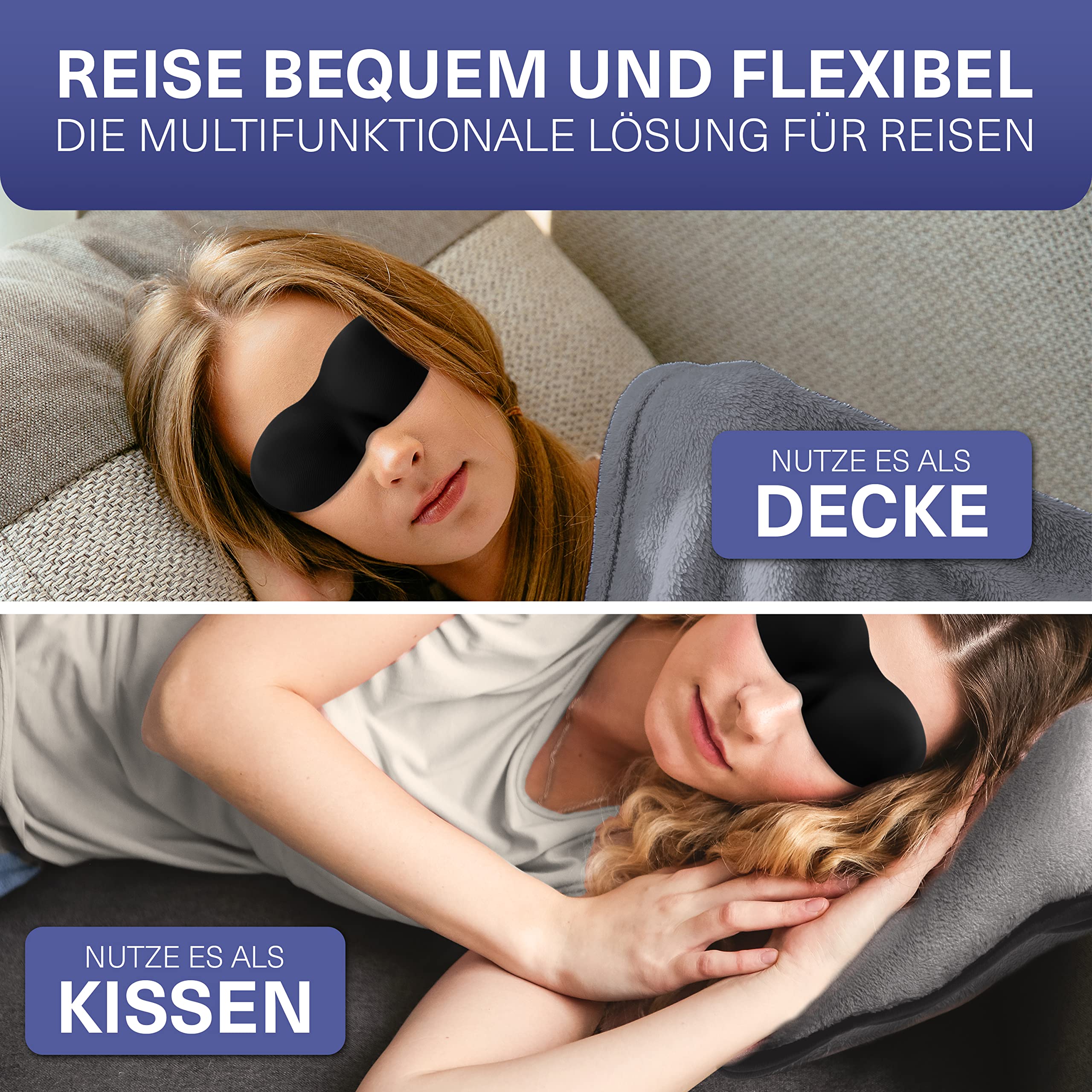 STYNGARD Flugzeugdecke mit weichem Kopfkissenbezug - Reisedecke 2 in 1 für Männer & Frauen - Verwandlungskissen - weiche & warme Decke Flugzeug Modell Toronto