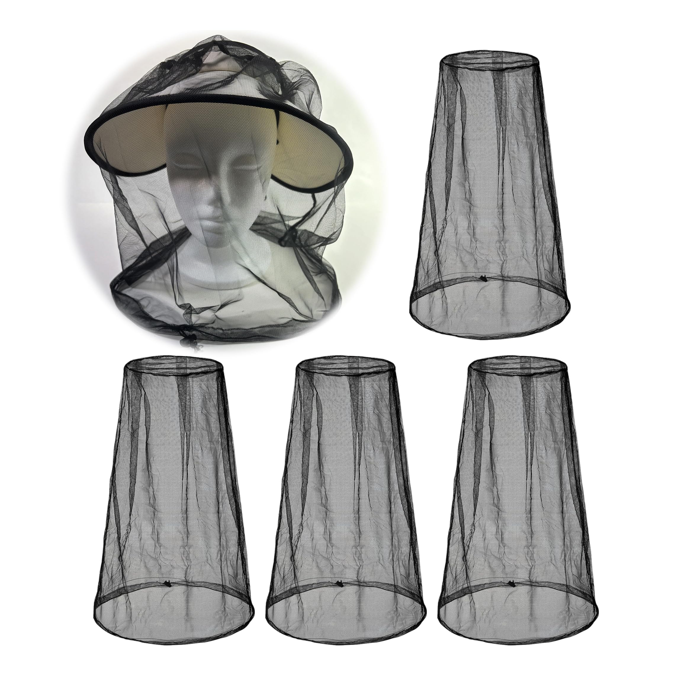 Mosquito Head Net Mesh Set, 4 PCS, Lightweight and Breathable, Adjustable Fit