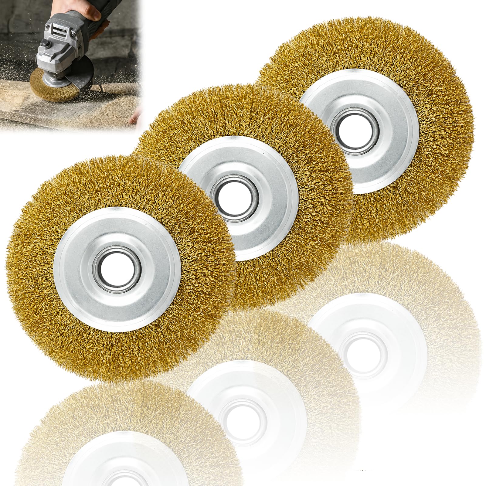 3Pcs Lazy Weeder Replacement Brushes, Wire Wheel Brush Replacement