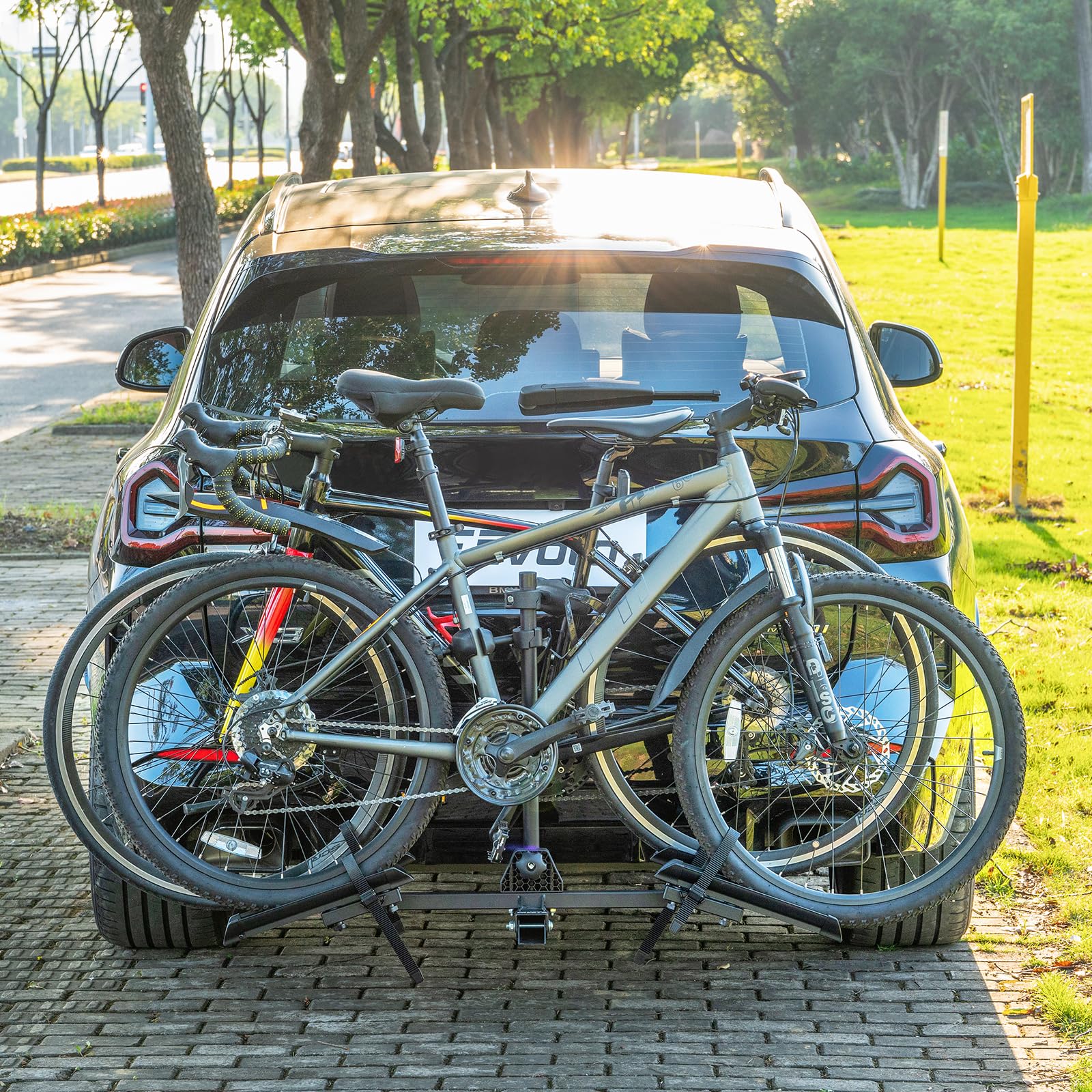 Favoto Hitch Bike Rack for 2 Bikes, 2" Receiver Car Bicycle Carrier for SUVs & Trucks, Heavy-Duty Hitch Mount Rack, 88 lbs Capacity, Fits Road & Mountain Bikes (Not for E-Bikes)