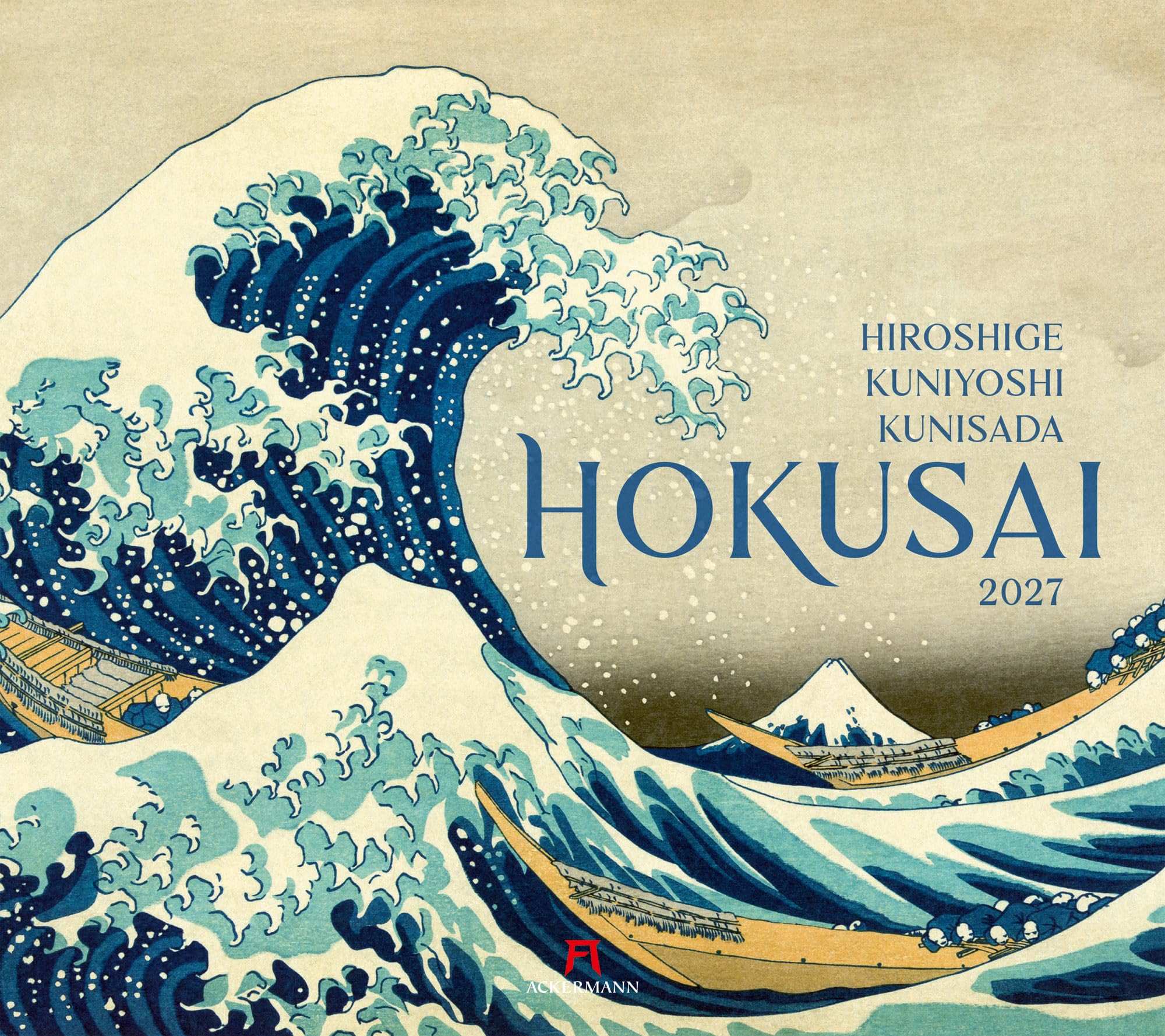 Hokusai Kalender 2027 | Hiroshige, Kuniyoshi, Kunisada: Stilsicherer Kunst-Kalender im großen Querformat (54x48 cm) | Japanische Kunst | Ukiyo-e
