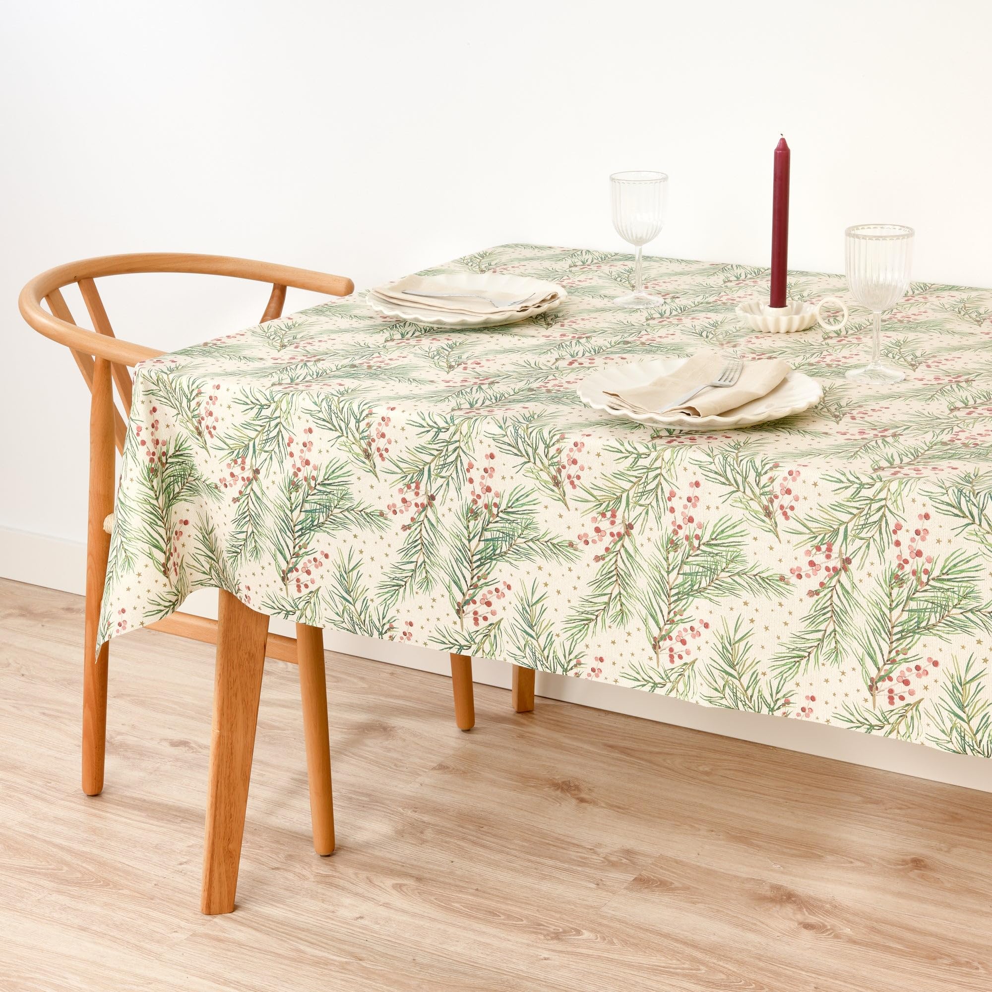 Belum | Weihnachten Tischdecke, 140 x 140 cm, Harz, schmutzabweisend, Modell Merry Christmas 30 Lurex