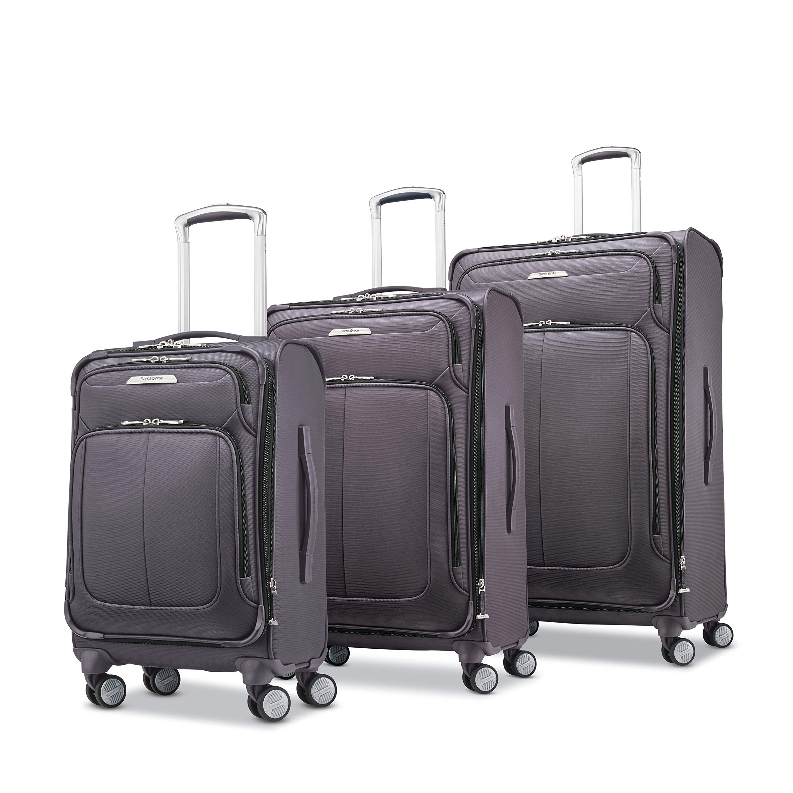 Samsonite Solyte DLX Softside Expandable Luggage with Spinner Wheels, Mineral Grey, 3-Piece Set (20/25/29)