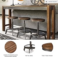 Vista 4 de Signature Design by Ashley Torjin Taburete industrial de 24 pulgadas de altura ajustable, 2 unidades, marrón