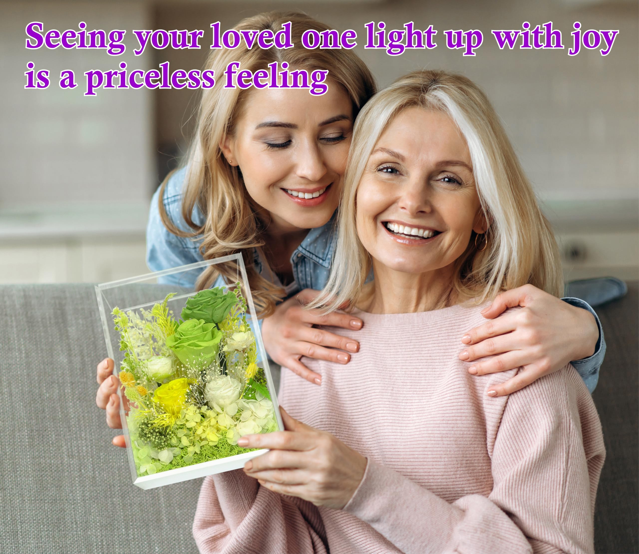 Valley of Rain & Forest Long-Lasting Real Flowers, Handcrafted Preserved Rose Bush For you to Send Love for All Occasions, Floral Arrangement for Indoor Decoration (Green Rose) - 5