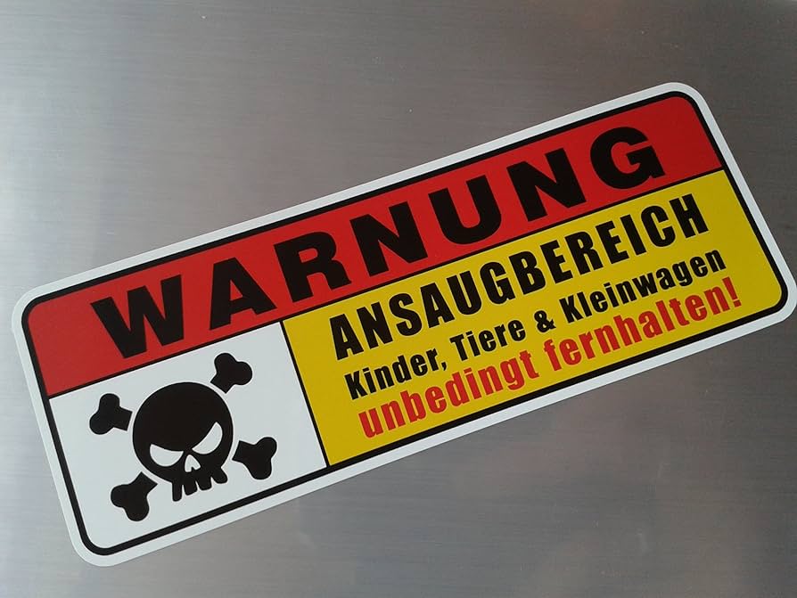 Aneinander vorbei oder die Annäherung sticker-dealer Aufkleber Warnung: Ansaugbereich Kinder