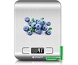 Etekcity Food Kitchen Scale, Digital Grams and Ounces for Weight Loss, Baking, Cooking, Keto and Meal Prep, LCD Display, Medium, 304 Stainless Steel