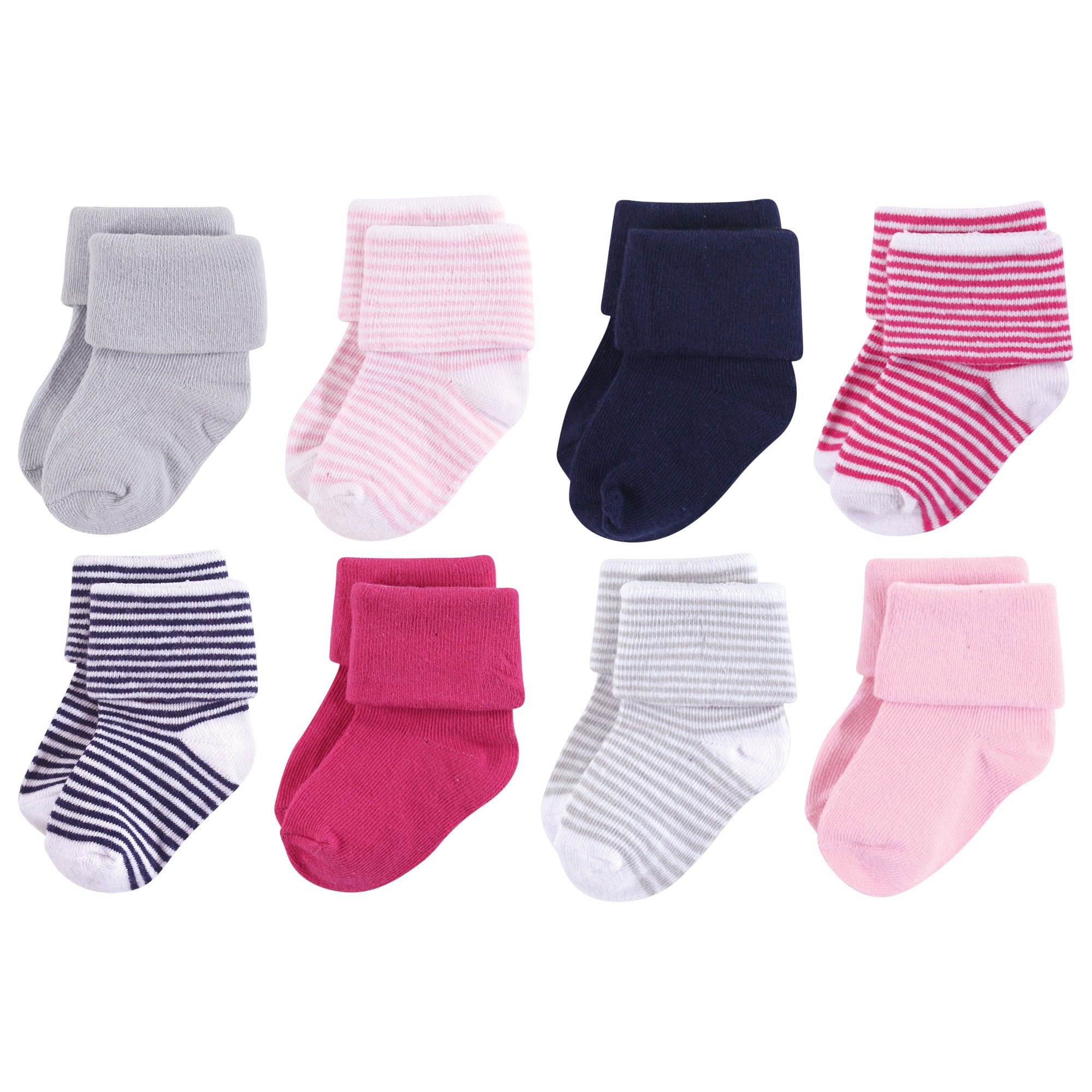 Luvable Friends Baby 8 Pack Newborn Socks