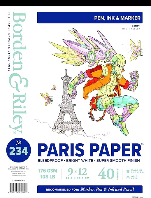 Borden & Riley Paris Paper For Pens White, Red 9X12 9 91YrZeFNrYL. AC SY679