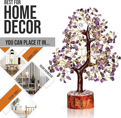 Miniatura 3 de Cristal de amatista, árbol de Feng Shui, árboles de gemas - Árbol de cristal de amatista - Decoración de cristal - Árbol de dinero de piedra -
