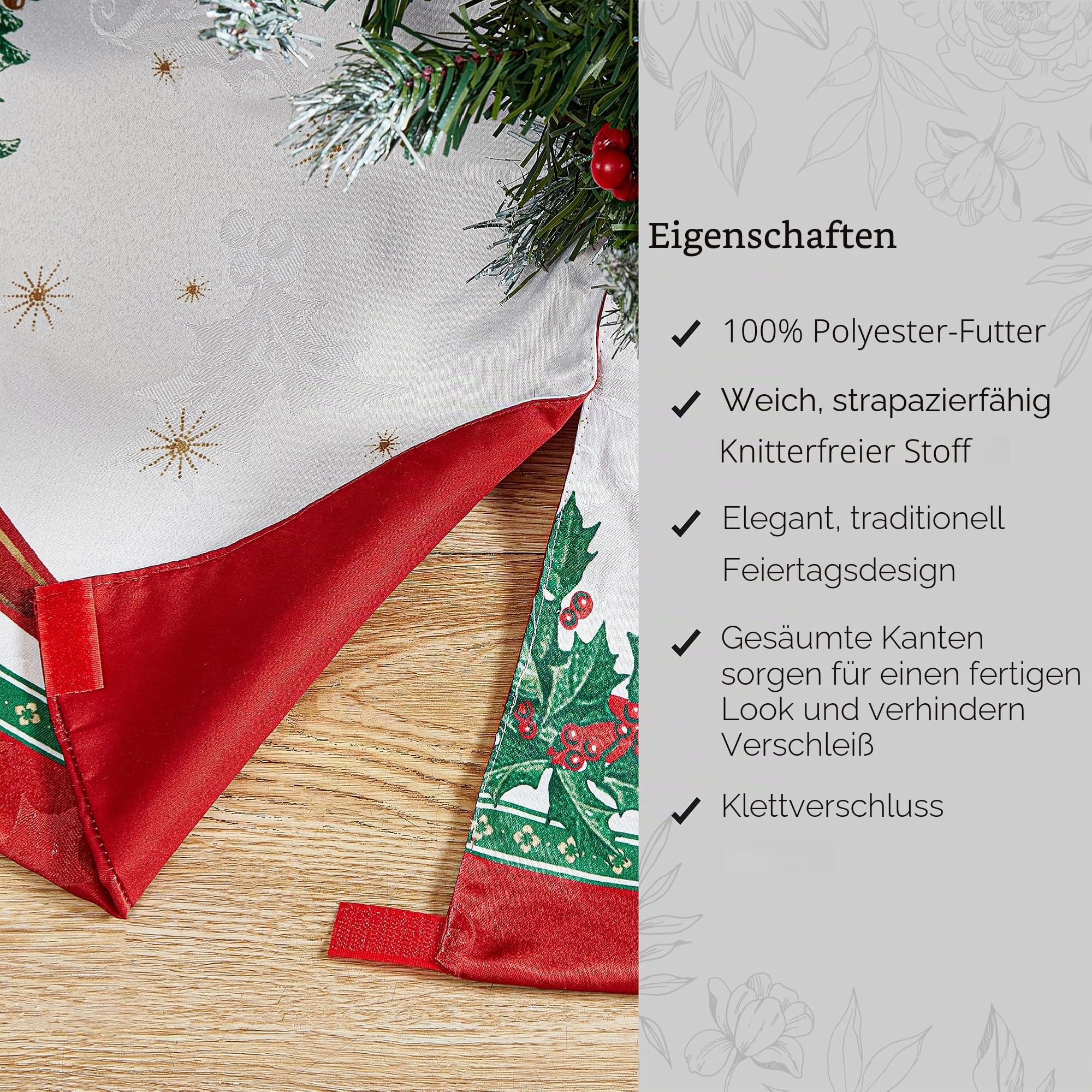Elrene Home Fashions Villeroy & Boch Toy's Delight Weihnachtsbaumrock, rund, 121,9 x 121,9 cm