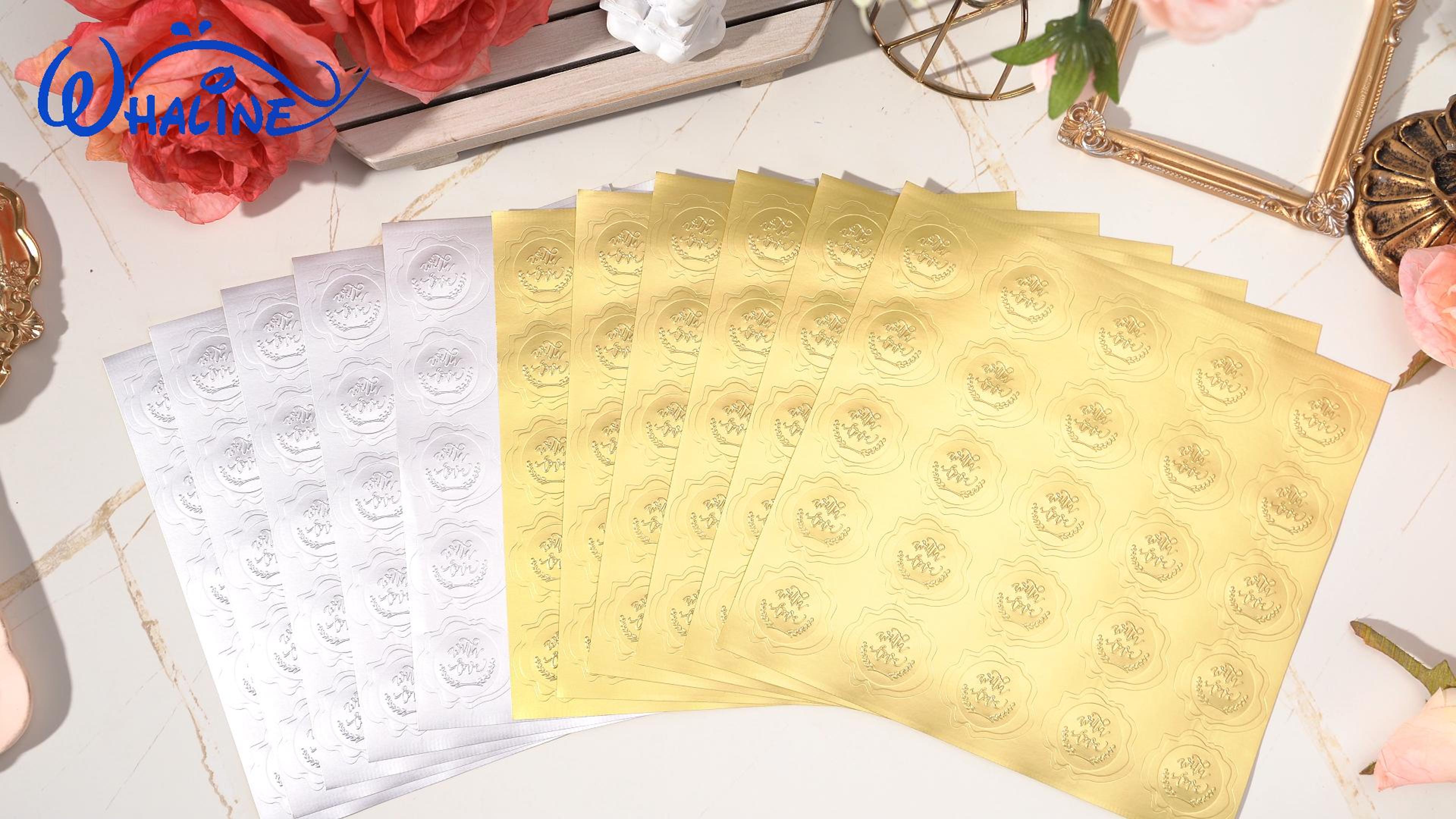 Wedding Invitations 500 Pieces Gold Embossed Envelope Seals Stickers  Wedding Scrapbook Stickers, image size:3840x2160