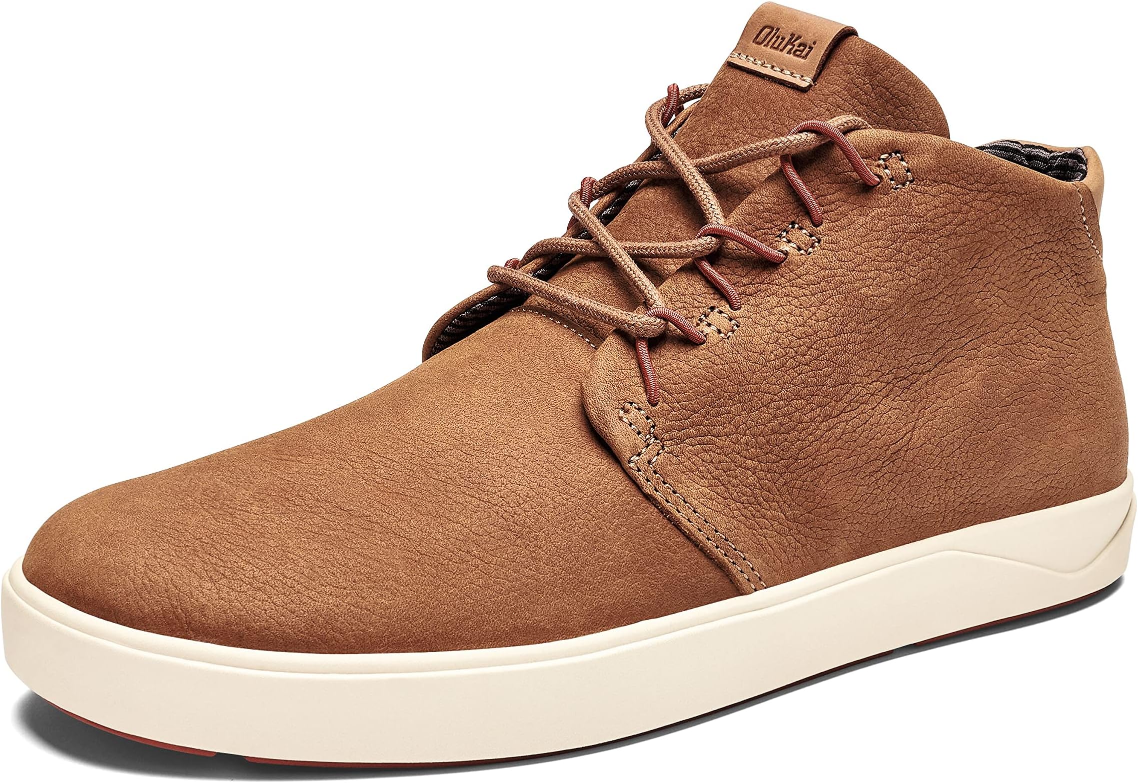 OLUKAI Nana Hele Men's Waterproof Chukka Boots, Full-Grain Waterproof Leather Shoes & Wet Grip Rubber Soles, Comfort Fit & Arch Support