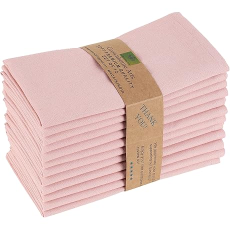 Blush Pink Mitered Corner Napkins: Soft, Absorbent, and Elegant