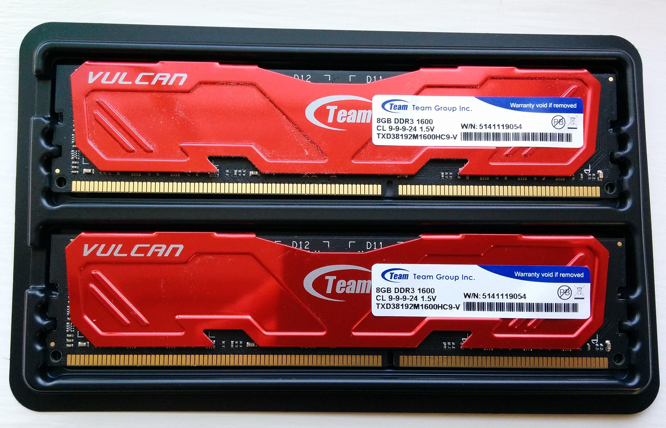Team Vulcan 16GB (2 x 8GB) 240-Pin DDR3 SDRAM DDR3 1600 (PC3 12800) Desktop Memory Model TXD316G1600HC9DC-V