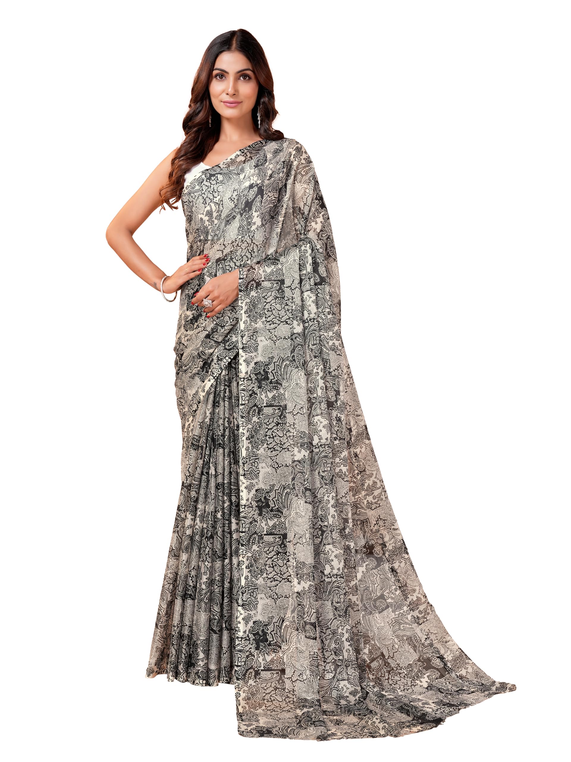 garden vareli Women Ethnic Print Nara Chiffon Saree 35723-picture-14