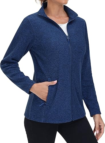 Miniatura 2 de MAGCOMSEN Chaqueta de Forro Polar para Mujer con Cremallera Completa Ligera Suave Polar Cálida Chaquetas de Invierno para Mujer con Bolsillos