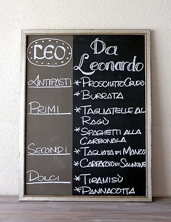 Amazon シャビーシックなヴィンテージ調デザイン黒板 黒 チャコールブラウン 店舗 レストラン カフェのおしゃれなディスプレイやメニューボード ご家庭のインテリアなどに最適 63 5 X 48cm 店舗 販促用品 文房具 オフィス用品