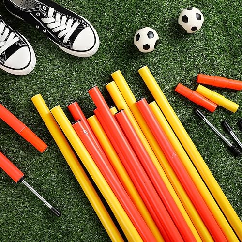 Miniatura 7 de Silipull Bastones de entrenamiento de agilidad de 5 pies, ajustables, bastones de entrenamiento de fútbol, palos de entrenamiento de velocidad y