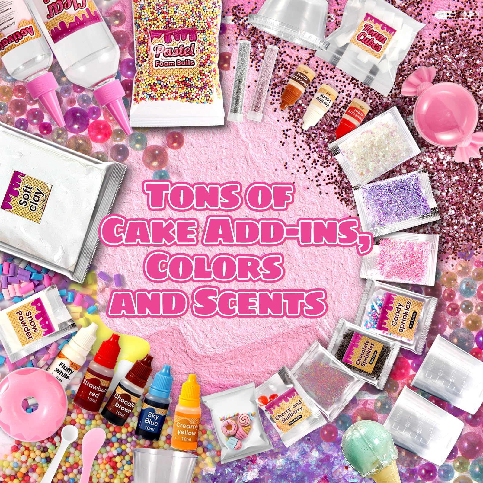 Ice Cream Slime Kit for Girls, Amazing Ice Cream Slime Making Kit to Make Butter Slime, Cloud Slime & Foam Slimes, Fun Gift Idea?10 Year Old Girl Birthday Gifts & Toys for Girls 8-10