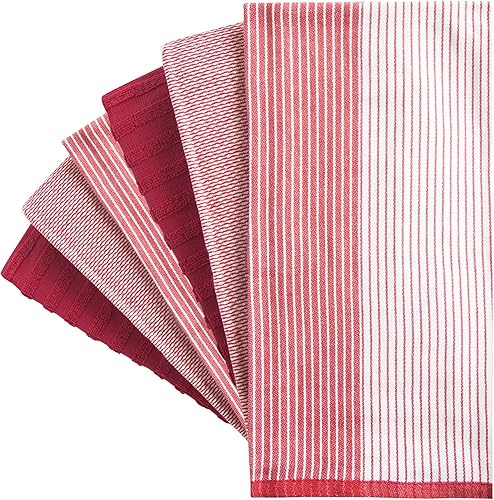 Miniatura 16 de Trapos o paños de cocina grandes prémium, de mano, tela de toalla y plana de algodón, juego altamente absorbente, con lazo para colgar, gris