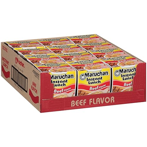 Maruchan Instant Lunch Beef, Ramen Noodle Soup, Microwaveable Meal, 2.25 Oz, 12 Count - Beef