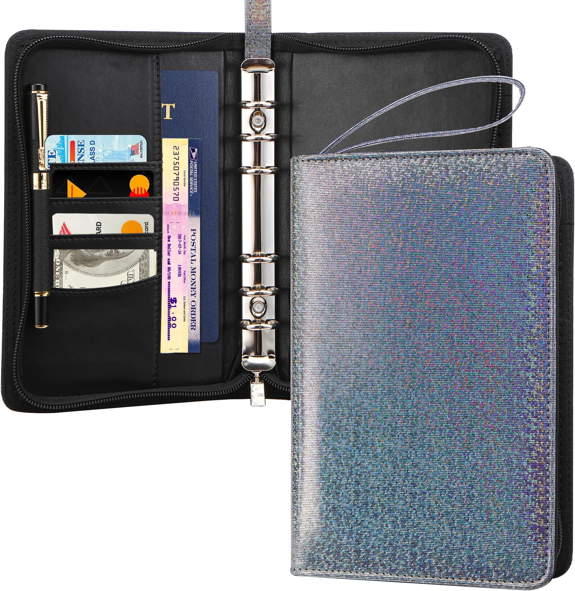 Toplive A6 Budget Binder with Zipper, 6 Ring Refillable