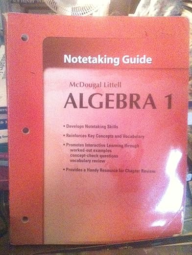 McDougal Littell Algebra 1: Student's Notetaking Guide