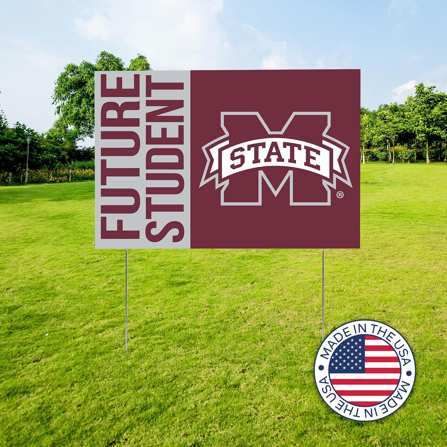 Desert Cactus Mississippi State University Graduate Sign House Graduating Graduation 12 Inches x 18 Inches With Stakes (Grad Sign 4)