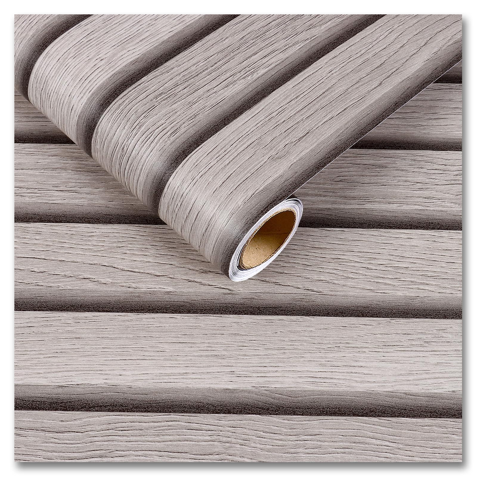 Papier peint lattes de bois gris clair adhésif revêtement mural pvc imperméable