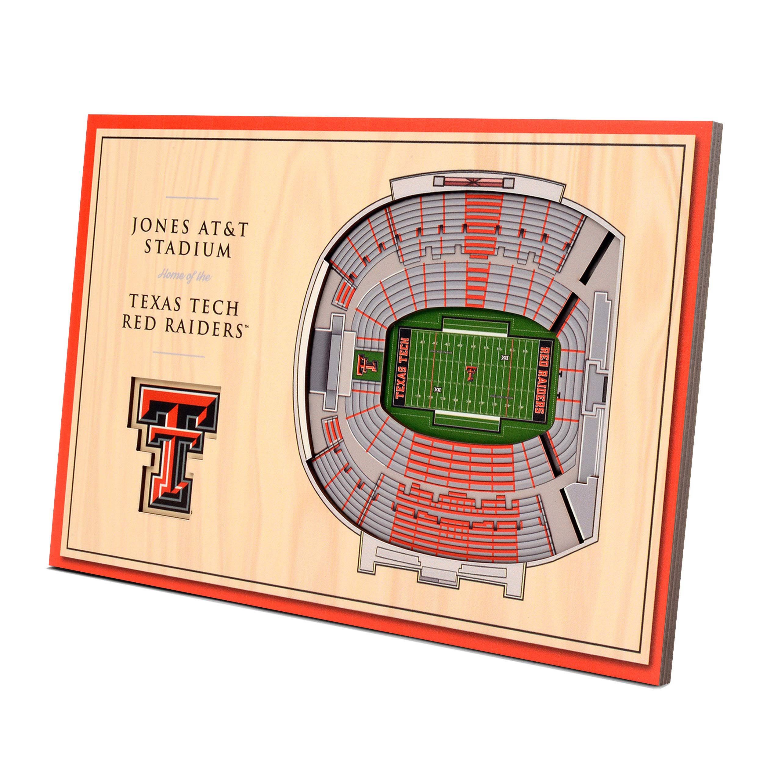 NCAA Texas Tech Red Raiders Unisex Texas Tech Red RaidersDesktop Stadium View, Wood Grain, Desktop