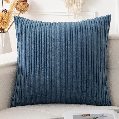 Miniatura 32 de UGASA - Juego de 2 fundas de almohada de terciopelo a rayas, funda decorativa para cojín con cremallera oculta para el hogar, sofá, dormitorio,