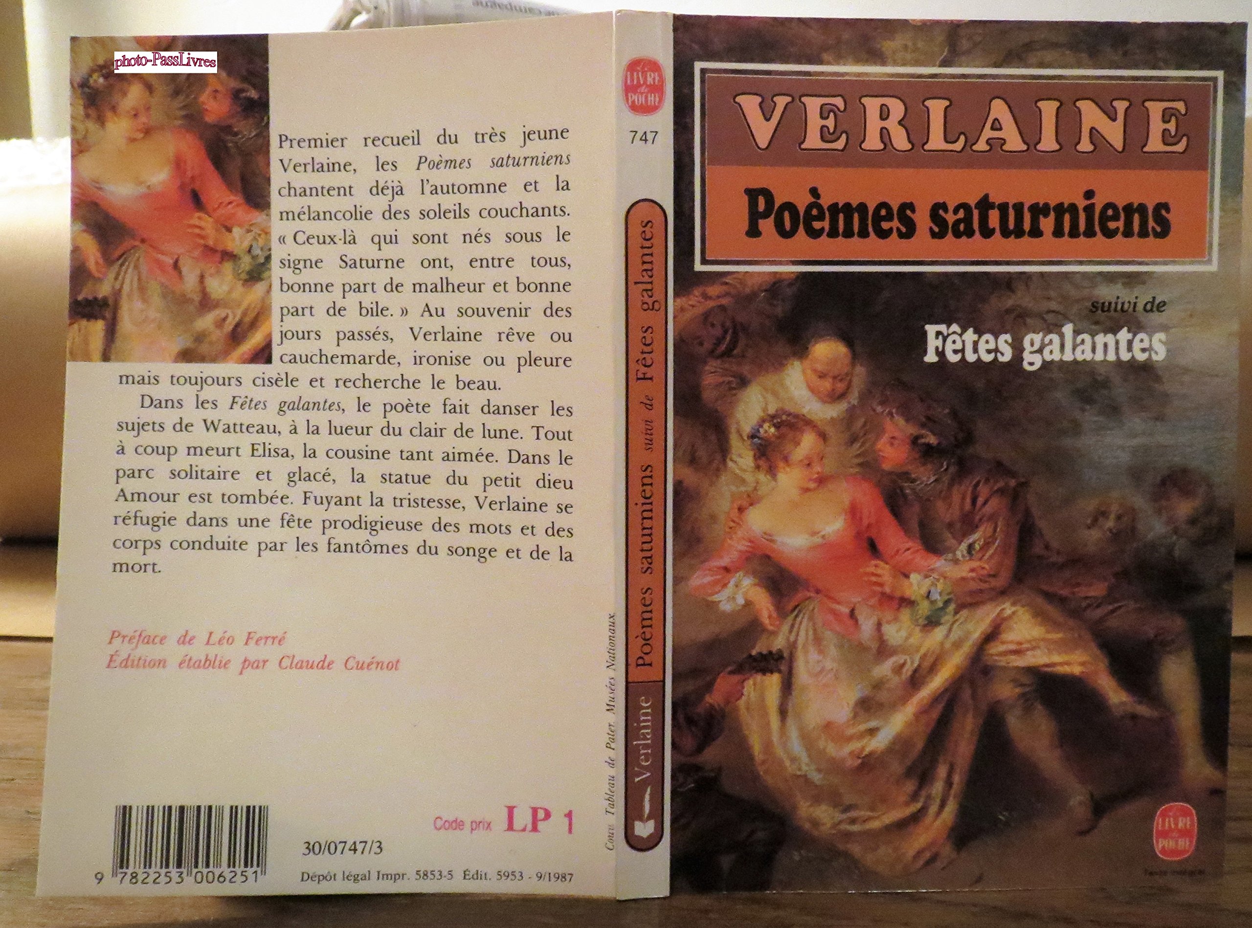 Poemes Saturniens Fetes Galantes VERLAINE-P