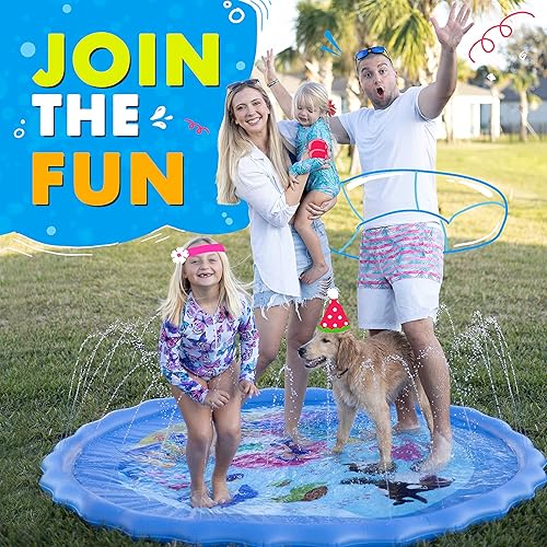 Miniatura 7 de SplashEZ Almohadilla de salpicaduras extra grande de 89 pulgadas para niños y perros, grandes juguetes al aire libre para niños pequeños de 1 a 3