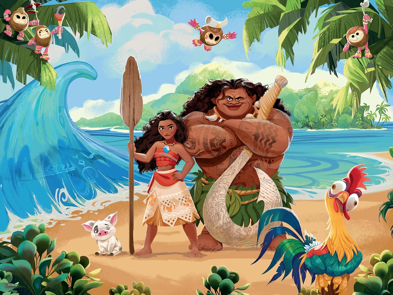 Ceaco - Disney - Moana and Maui Scenic - 300 Piece Puzzle for Adults - Challenging and Perfect for Game Nights - Finished Puzzle Size 21.25 x 15