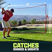 Vista 4 de GoSports Red para practicar golf – Elige entre tamaños enormes de red de 10 x 7 pies o 7 x 7 pies – Rango de conducción personal