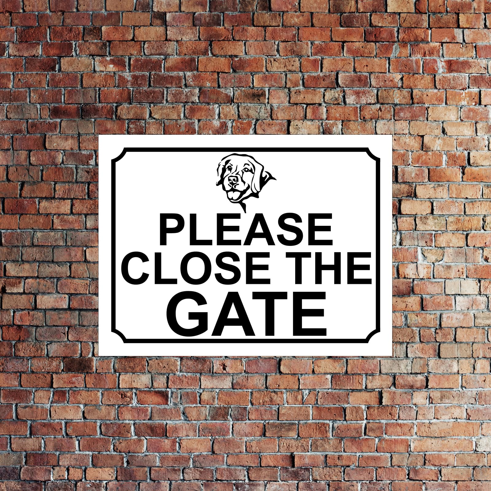 PLEASE CLOSE THE GATE DOG THEME METAL SIGN 267MM X 200MM (476H1L) LARGE 10" X 8", Black Print - Image 4