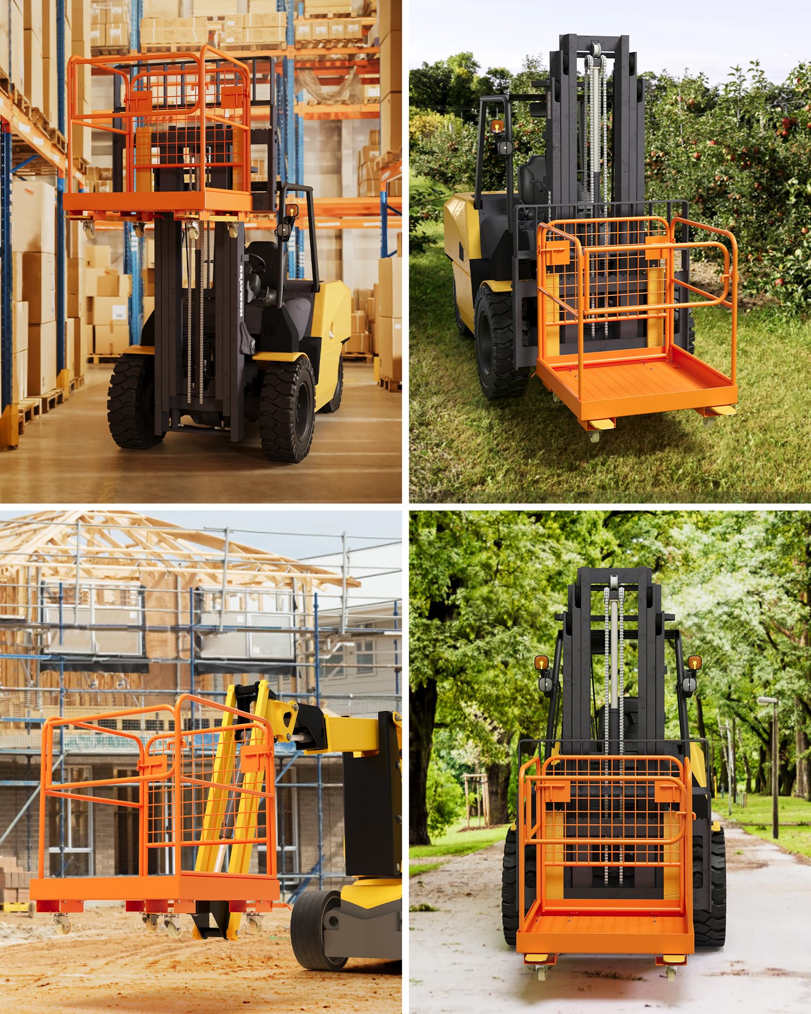 Snapklik.com : Forklift Safety Cage 36" X 36", Max1800 Lbs Forklift Man ...