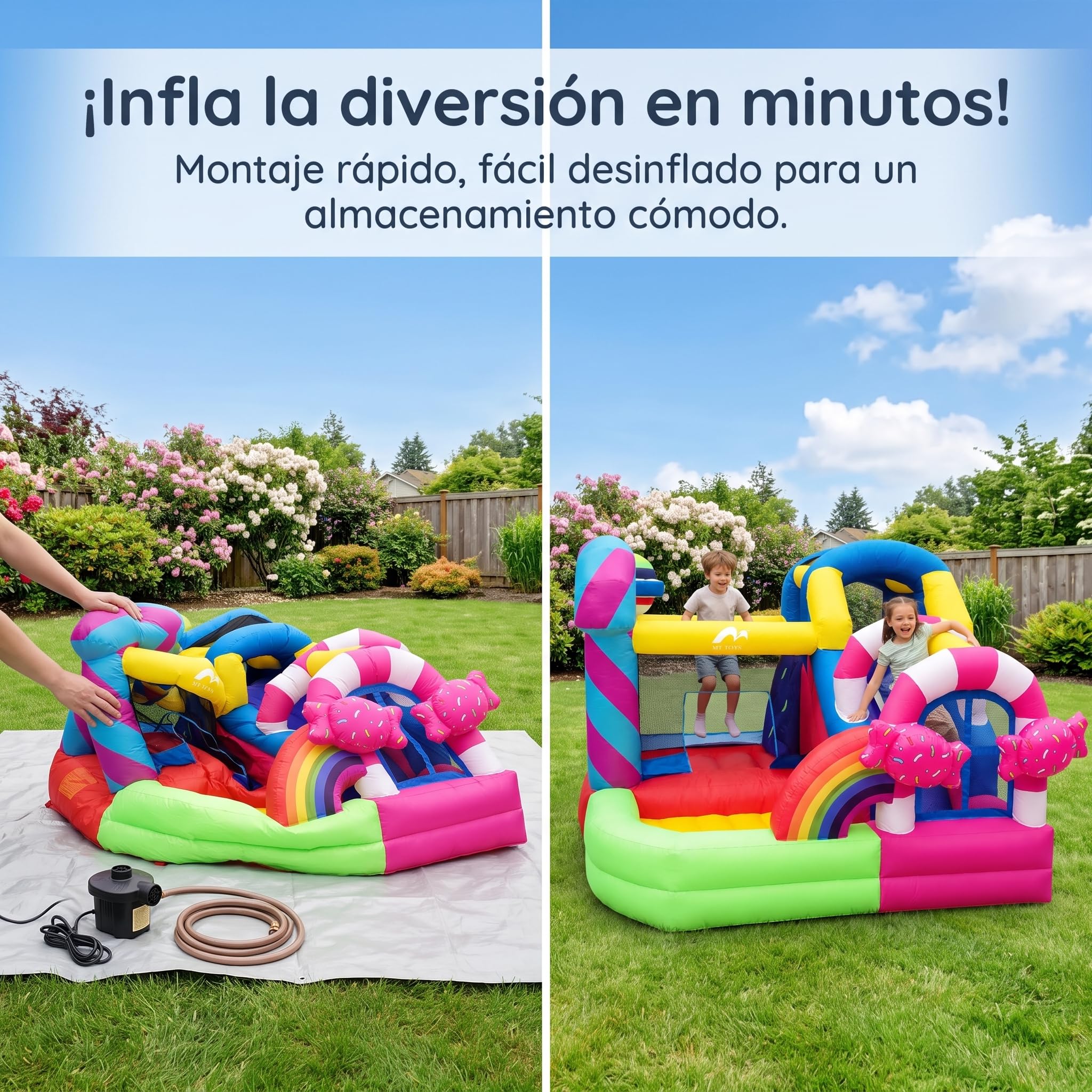 Castillo Hinchable para Niños con Tobogán, Diseño, Hinchable para Fiestas y Jardín