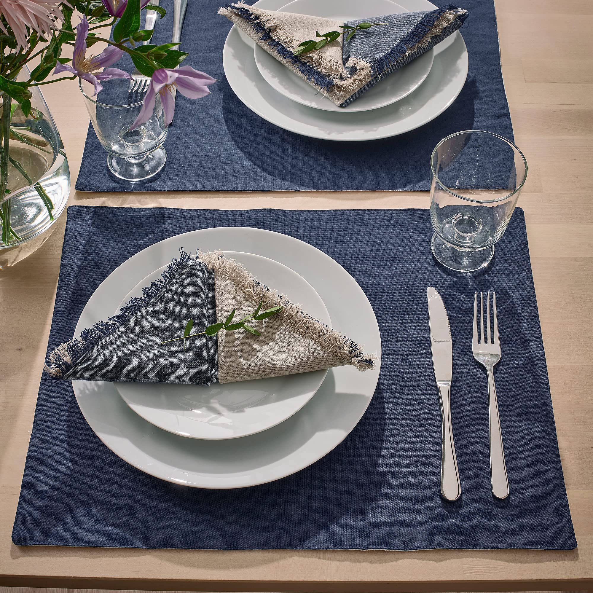 IKEA NISSÖGA Tischset, 45 x 35 cm, Weiß/Dunkelblau Küche, Haushalt & Wohnen