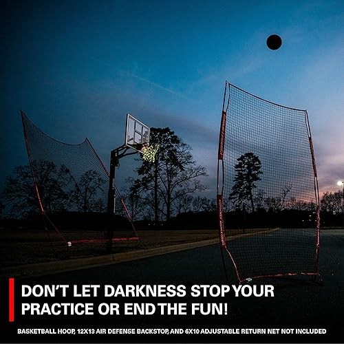 Miniatura 6 de Rukket - Red de aro de baloncesto iluminada, cambia de colores con control remoto, redes de baloncesto de repuesto LED resistentes, se adapta al