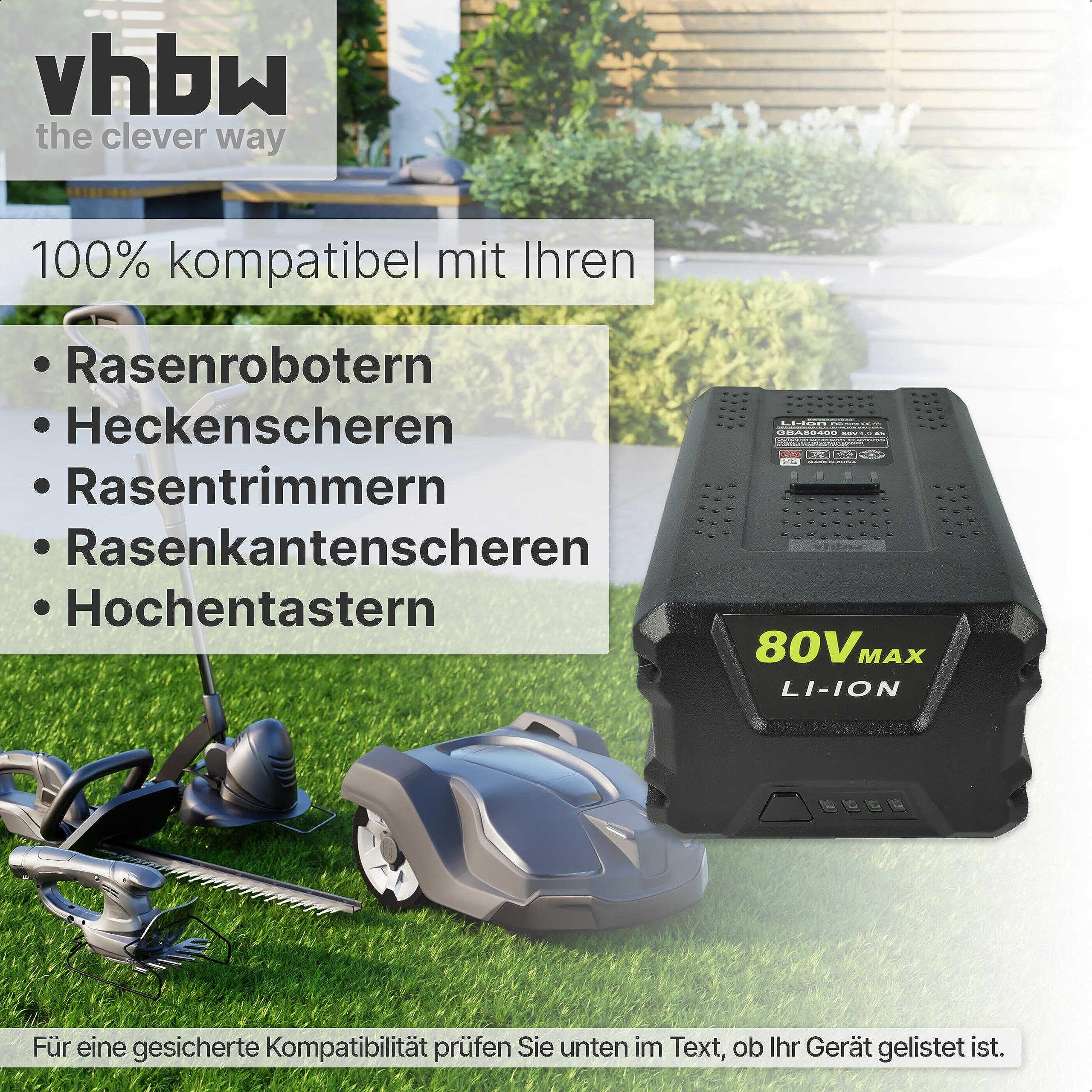 vhbw 1x Batería Compatible con Stiga Combi 43 Ae, Combi 48 Ae, Combi 43 S Ae, Multiclip 47 S Ae, Combi 50 S Ae 4000mAh 80V Li-Ion