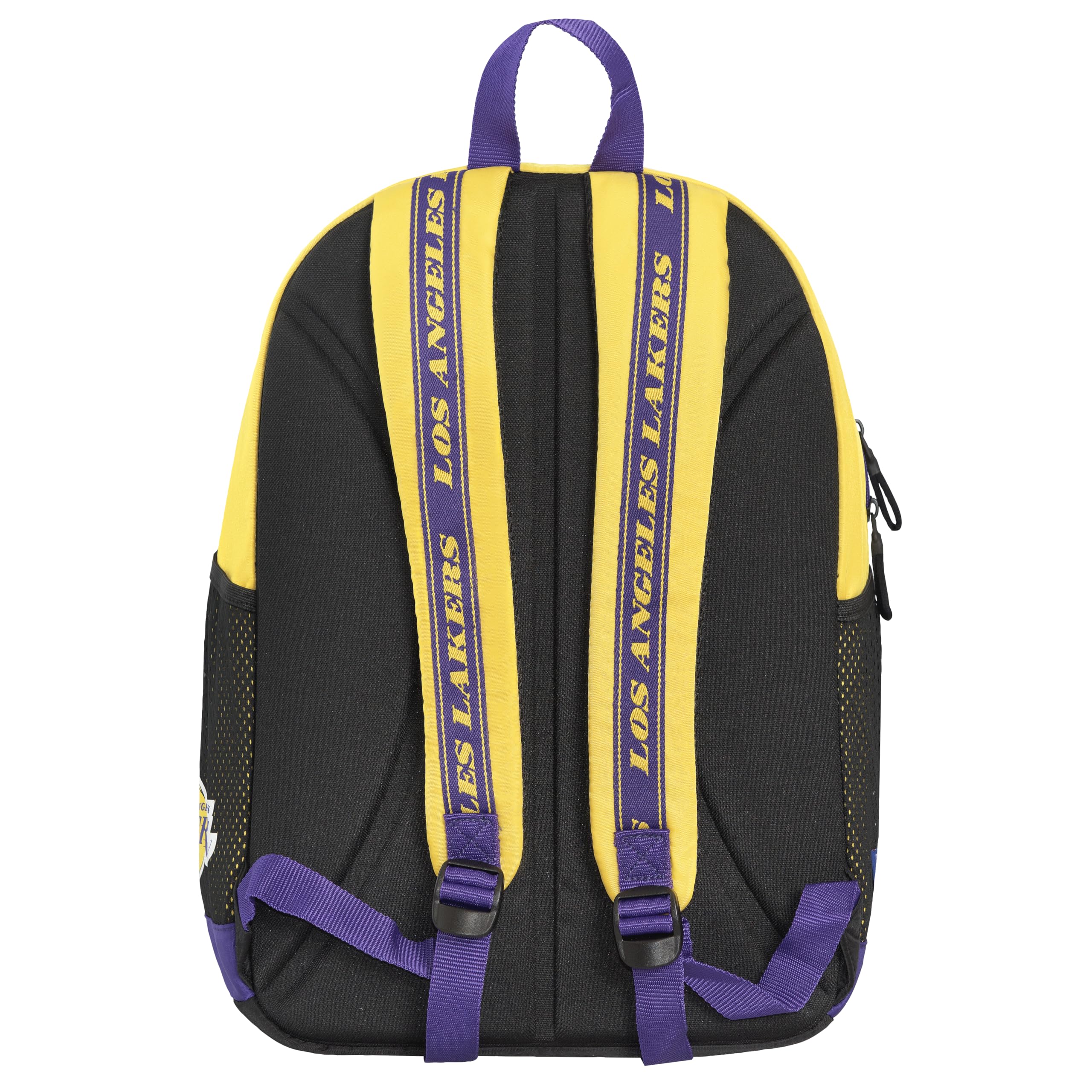 NBA - Zaino Organizzato Ufficiale NBA, Zaino Scuola con Logo Stampato, 2 Ampi Scomparti Principali, Tasche Laterali in Rete, Spallacci Imbottiti e Regolabili, Schienale Termoformato, 30x40hx17 cm