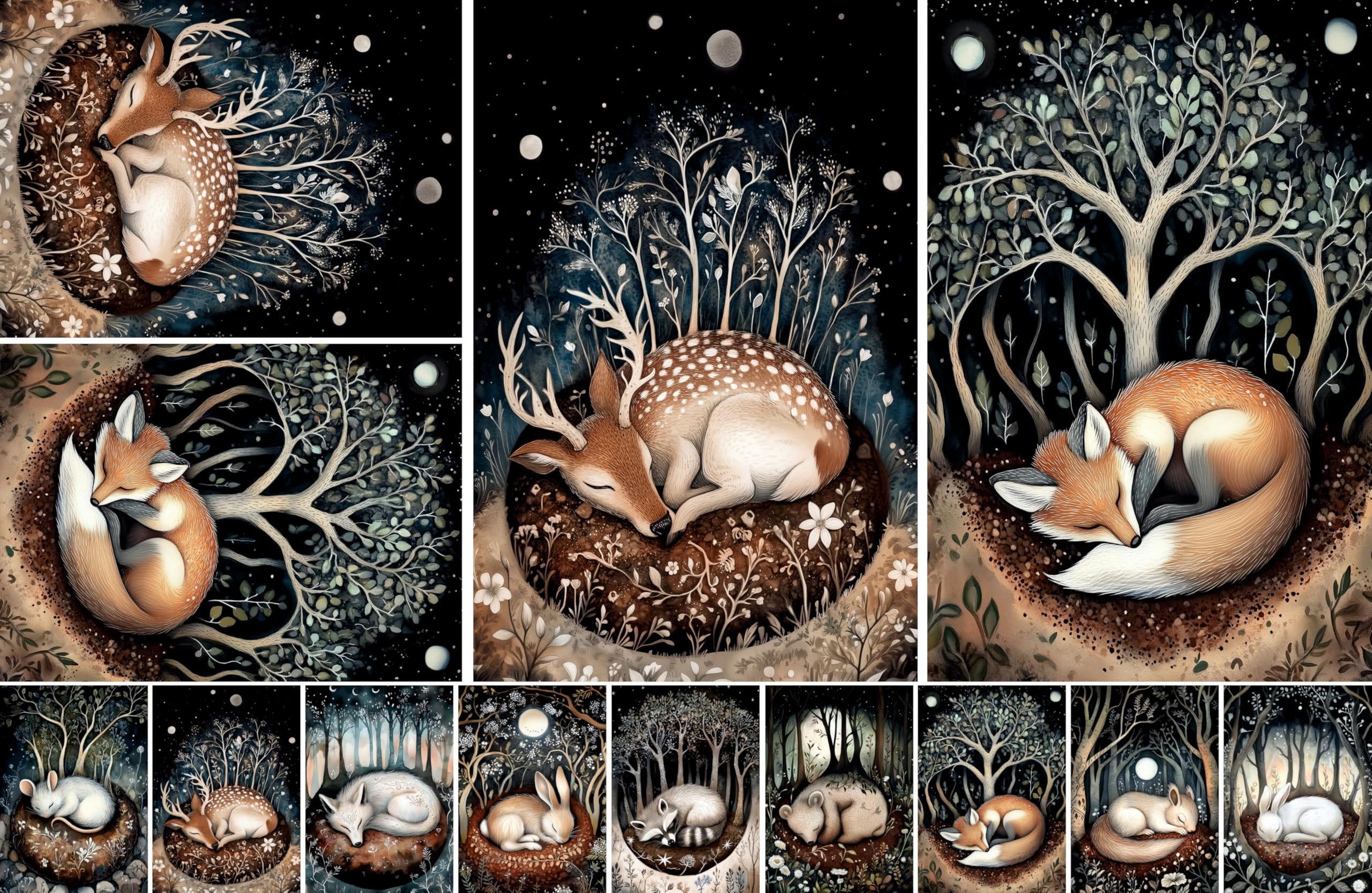 Sleepy Animal Reispapier, 29,2 x 29,2 cm (2 Blatt) – Decoupage-Papier, 16 Designs für Collage, gemischte Medien, Kartenherstellung & Basteln, Decoupage von CRAFT KREATIVELY