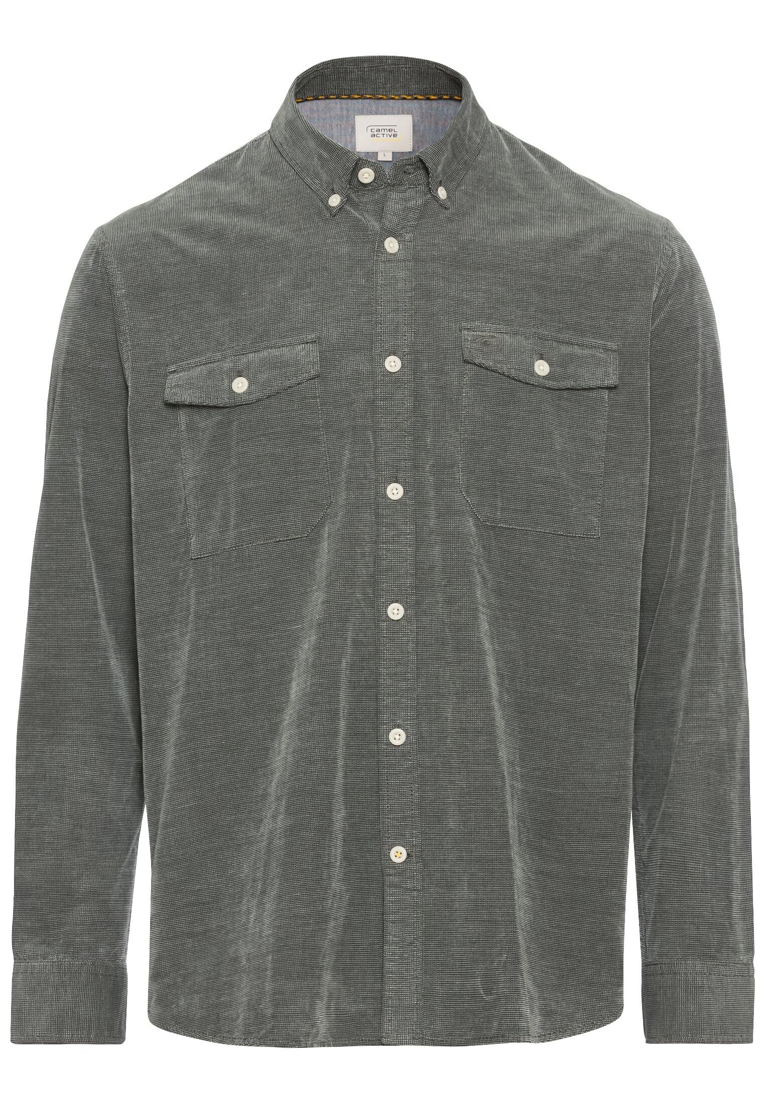 camel active Herren Langarm Hemd in Regular Fit aus Cord