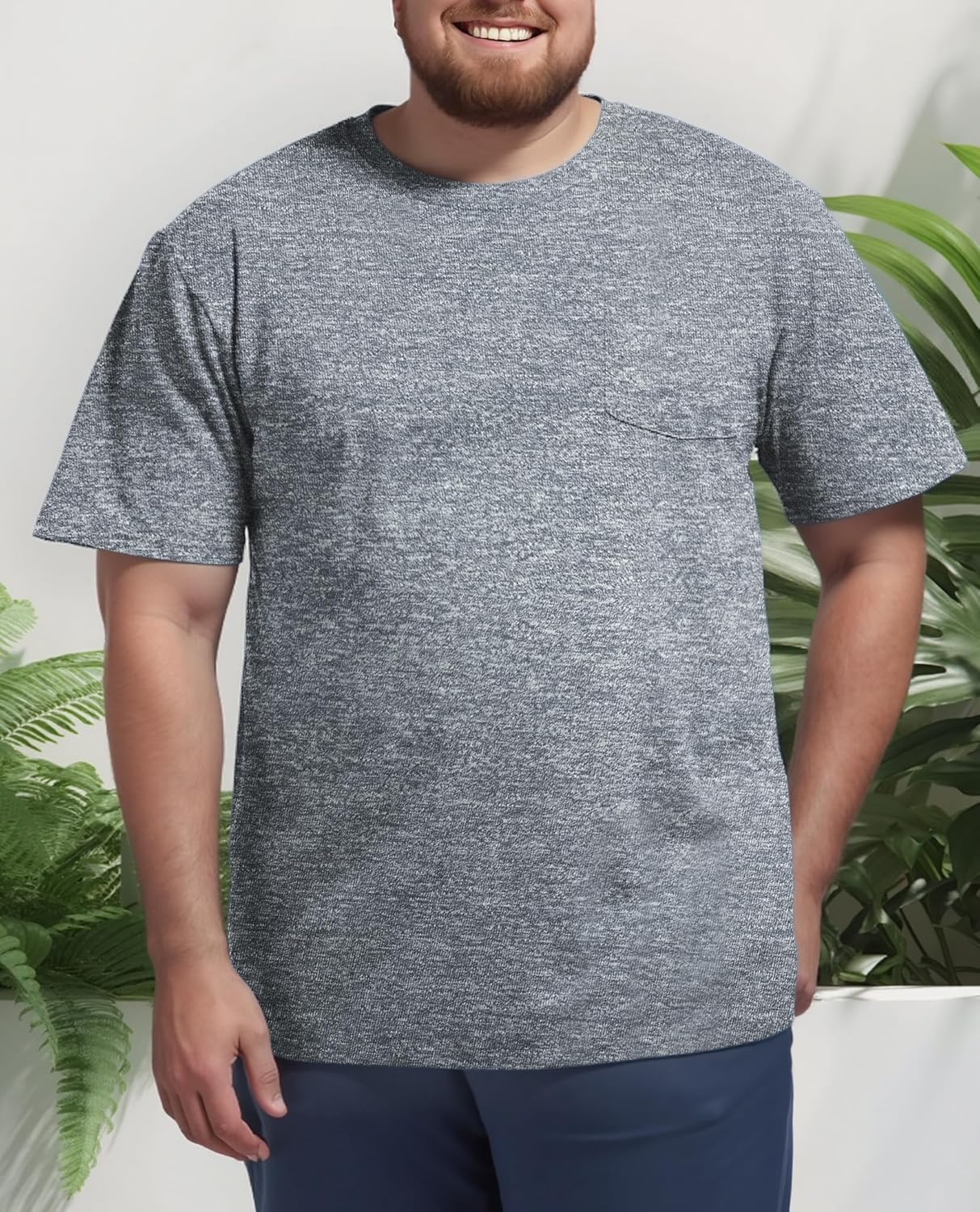 Big and Tall T-Shirts with Pocket for Men, 3XL-8XL Plus Size Basic Short Sleeve Casual Tees for Work Daily - Image 5