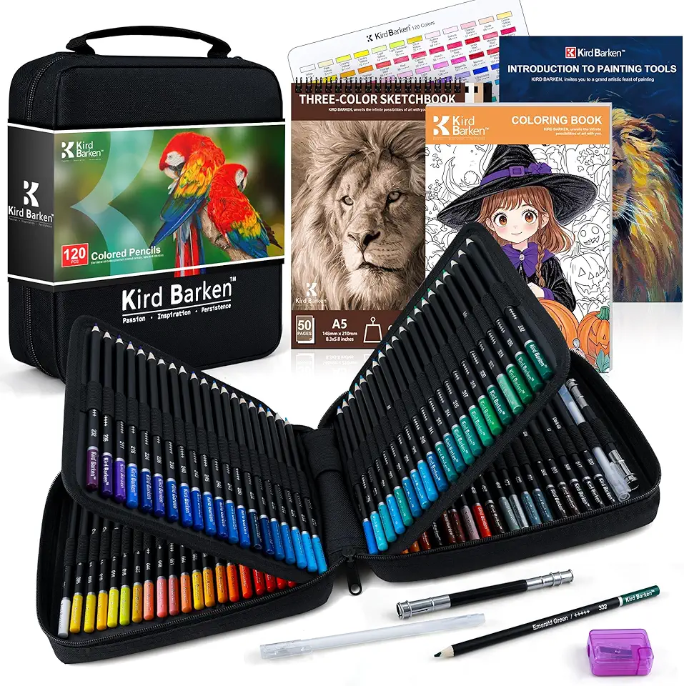 147 lápis de cor para livros de colorir adultos – 120 lápis de cor, caderno de desenho de 3 cores, livro de colorir, ferramentas, base de óleo de núcleo macio, sombreamento de mistura