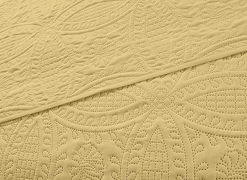 Vista 77 de Chezmoi Collection Austin - Juego de colcha tamaño Queen de 3 piezas Pinsonic acolchada de gran tamaño, tamaño Queen, terracota